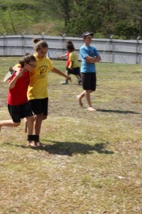 Evie and the three legged race