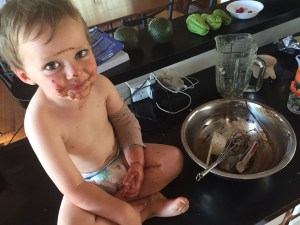 Silas and the cake batter